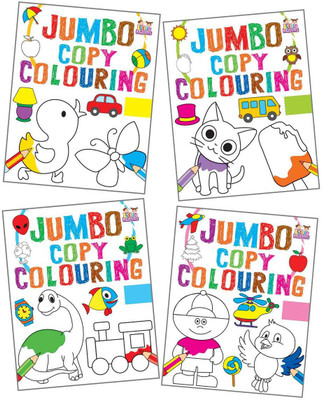 Jumbo Copy Colouring Books Combo Pack Of -4(Paperback, Infinity Team)