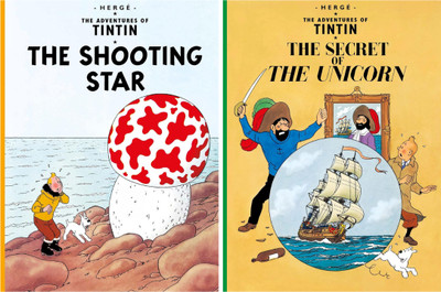The Adventures Of Tintin: The Shooting Star + The Secret Of The Unicorn : 2 Title Paperback Combo Set(Paperback, Herge)
