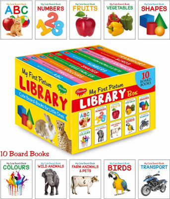 My First Picture Library Box Of 10 (Pre-School Books) | Gift Set For Kids(Board book, Sawan)