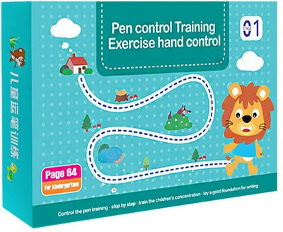 SIRTERIQ Reusable 64 Pages Magic Practice Copybook Pen Control Training Color Book