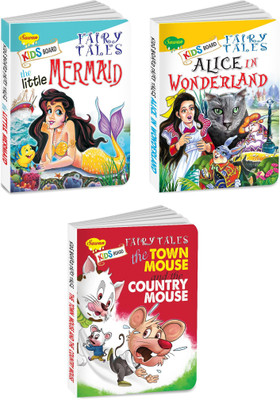 My First Set Of 3 Fairy Tales Board Books | Alice In Wonderland, The Little Mermaid And The Town Mouse And The Country Mouse(Hardcover, Manoj)