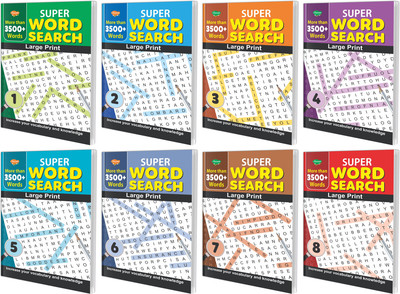 Set Of 8 Super Word Search - 1,2,3,4,5,6,7 & 8 :A Fun Word Search Adventure(Paperback, Sawan)