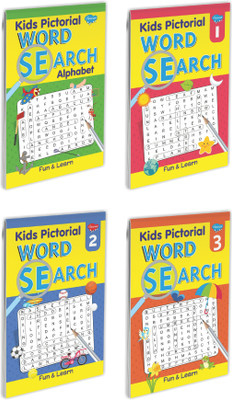 Set Of 4 Word Search Books, Kids Word Search 1 To 3 And Kids Word Search Alphabet |Word Search Activity(Paperback, Manoj Publications Editorial Board)