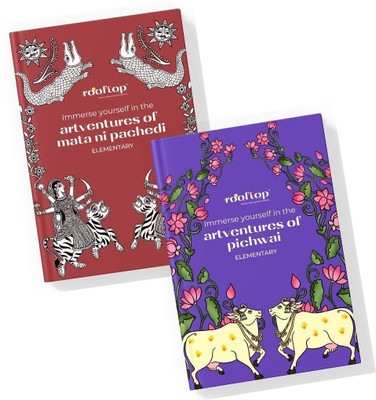 Artventures Of India – Devotional Folk Art Book Set (2 Softcover Elementary Books: Mata Ni Pachedi & Pichwai) | Learn Indian Traditional Art For Beginners, Step-By-Step Painting, Cultural Symbolism, Festival Art & Temple Motifs(Softcover, Rooftop)