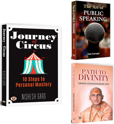 Journey Of Circus + The Art Of Public Speaking + Path To Divinity | Communication Skills | Clarity Of Thought | Spiritual Journey | Self-Knowledge | Personality Development (Set Of 3 Books In English)(Paperback, Nishesh Garg, Dale Carnegie, Swami Avdheshanand Giri)