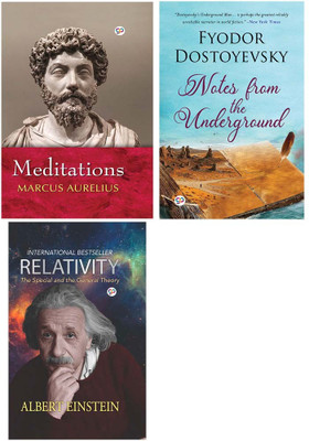 Meditations + Notes From The Underground + Relativity (Hardback)(Hardcover, Marcus Aurelius, Fyodor Dostoyevsky, Albert Einstein)