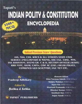Tapati's Indian Polity & Constitution Encyclopedia (5500+ Mcq) By Pradeep Adhikary(Paperback, PRADEEP ADHIKARY) Tapati's Indian Polity & Constitution Encyclopedia (5500+ Mcq) By Pradeep Adhikary(Paperback, PRADEEP ADHIKARY)