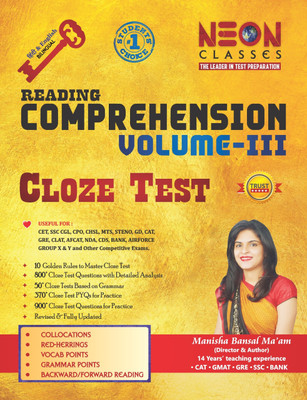 Cloze Test Reading Comprehension Volume-3 For SSC Bank Exams & Other Competitive Exams - (Hindi & English) 2024(Paperback, manisha bansal)