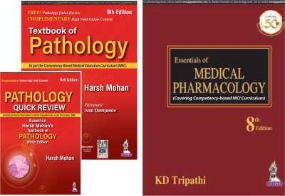 Textbook Of Pathology (Free Pathology Quick Review, Harsh Mohan) + Essentials Of Medical Pharmacology (KD Tripathi)(Hardcover, Harsh Mohan, KD Tripathi)