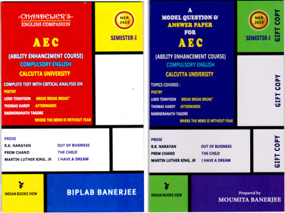 NEP AEC : Ability Enhancement Course Compulsory English 
Complete Text With Critical Analysis On Poetry & Prose Semester-I CU
Gift Copy A Model Question & Answer Paper For [By 1 Get 1 Gift Copy](Paperback, Biplab Banerjee, Moumita Banerjee)