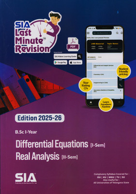 B.Sc I-Year Differential Equations (I-Sem) & Real Analysis (II-Sem) Latest 2025-26 Edition(Paperback, SIA Team Of Experts)