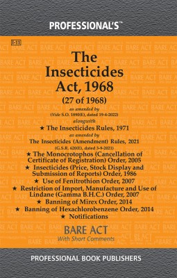 Insecticides Act, 1968 Alongwith Insecticides Rules, 1971(Paperback, Professional)