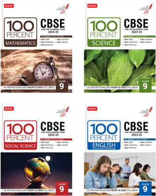 MTG 100 Percent Mathematics, Science, English & Social-Science For Class 9 CBSE Board Exam 2024-25 (Set Of 4 Books) | Self-Evaluation Test, Theory, Diagrams Available All In One Book | As Per Rationalised NCERT & CBSE Syllabus(Paperback, MTG Editorial Board)