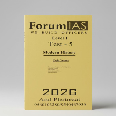 ForumIAS 2026 Level 1 Test 5: Modern History Of India | Europeans To Post-Independence UPSC IAS | PHOTOCOPY MATERIAL(Paperback, FORUM IAS)