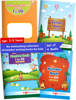 Number Writing Books For Kids | 2 To 5 Years | 1 To 100 Writing Practice Of Numbers For Children With Activities | Kids Writing Books | Set Of 4(Paperback, Content Team at Target Publications)