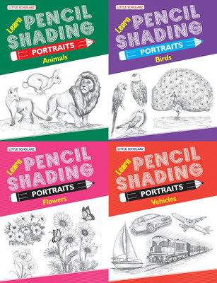 Learn Pencil Shading Portraits - ANIMALS, BIRDS, FLOWERS & VEHICLES(Paperback, LS Editorial Team)