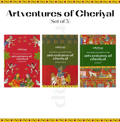 Artventures Of Cheriyal – Traditional Scroll Painting Book Set (3 Hardcover Levels: Elementary, Essential & Expert) | Explore Telangana’s Cheriyal Art | Learn Cultural Storytelling, Folk Motifs, Festival Scenes & Step-By-Step Drawing(Hardcover, Rooftop)