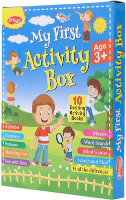 Set Of 10 Books | My First Activity Box – 10 Exciting Activity Books For Kids | Alphabets, Numbers, Mazes, Word Search & More (160 Pages Total)(Paperback, Kamal Book)