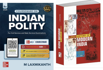 Indian Polity Courseware & A Brief History Of Modern India - Civil Services Exam - 2025 M LAXMIKANT AND Ahir Rajiv(Paperback, M LAXMIKANT, Ahir Rajiv)