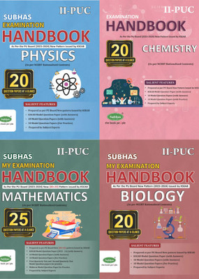 SECOND PUC EXAMINATION HANDBOOK PCMB (SET) [ As Per The PU Board 2023-24 New Pattern Issued By KSEAB ](Paperback, Subhash books)