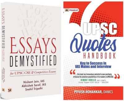 Essays Demystified By (IAS Nishant Jain, IAS Abhishek Saraf, Snehil Tripathi) + UPSC Quotes Handbook By (Piyush Rohankar, Danics)- Books In English(Paperback, IAS Nishant Jain, IAS Abhishek Saraf, Snehil Tripathi + Piyush Rohankar, Danics)