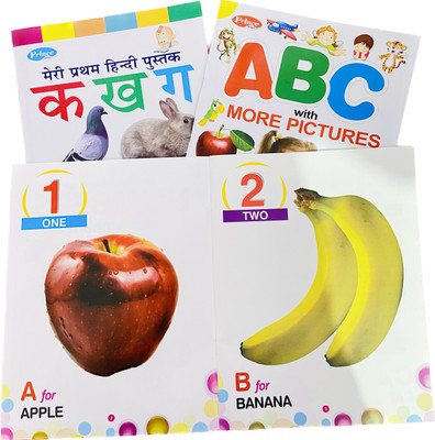 STARBUK All Learning Books For Kids | English Alphabet, Hindi Alphabet And Numbers 1 To 100 With Alphabet ( Set Of 3 )(Hardcover, STARBUK)