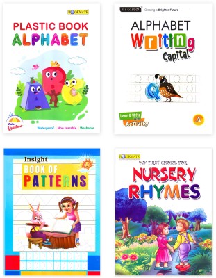 Combo 4 Book Of Plastic Book Alphabet ,Capital Writing, Book Of Pattern & My First Choice For Nursery Rhymes(Paperback, Bookmate publisher)