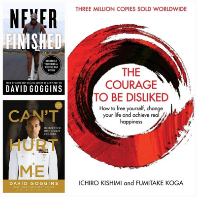 Generic. Never Finished. Can't Hurt Me. The Courage To Be Disliked. Combo Set Of 3 Books(Paperback, Self help)