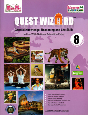 Quest Wizard, General Knowledge, Reasoning & Life Skills, Edusoft For Class-8(Paperback, Edusoft Team)