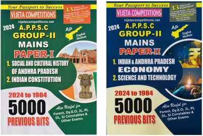 APPSC Group-II Mains Paper-I & II Indian & AP Economy, Science And Technology, Social And Cultural History Of AP, Indian Constitution 2024 To 1984 5000 Previous Bits (2 Book Set) (English Medium)(Paperback, Vijeta Competition Editorial Board)