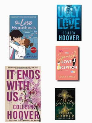 The Love Hypothesis , It Ends With Us ,Ugly Love, The Spanish Love Deception And Verity(Paperback, Collen Hoover and ali Hazelwood)