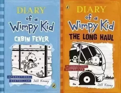 Set Of 2 (Two) Books Of Diary Of A Wimpy Kid By Kinney Jeff: Cabin Fever, The Long Haul(Paperback, Kinney Jeff)