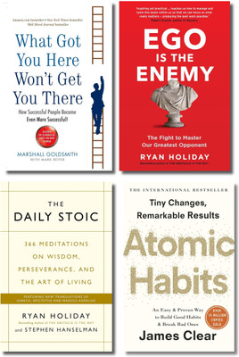 What Got You Here Won't Get You There, Ego Is The Enemy, The Daily Stoic, Atomic Habits, Marshall Goldsmith, Ryan Holiday, James Clear(Paperback, Co-Authors)