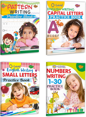 O-Level Pattern Writing Practice Book, O-Level English Writing Capital Letters Practice Book, O-Level English Writing Small Letters Practice Book and O-Level Numbers Writing 1–30 Practice Book Nursery Writing Practice Books : Capital and Small Letters Book, Kids Practice Book, Number Learning Book, 