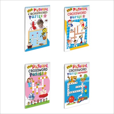 Brain Games Books Kids Set Of 4 | Pictorial Crossword Puzzle Of 1 To 3 And Alphabet(Paperback, Manoj)