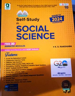 Evergreen CBSE Self Study In Social Science For Class 10 Paperback – 2024