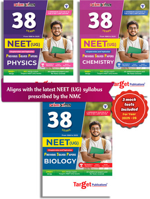37 Years NEET Previous Year Solved Question Papers With NEET PYQ Chapterwise Topicwise Solutions - Physics, Chemistry & Biology For NEET Exam 2025 - Pack Of 3(Paperback, Target Publications)