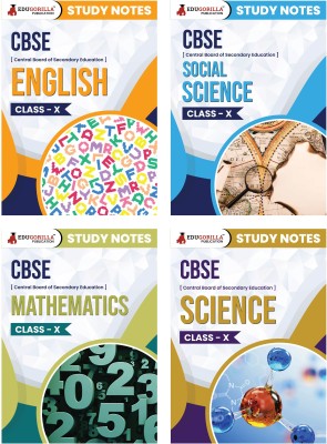 CBSE Class X Notes Combo - English, Maths, Science, Social Science | Set Of 4 Guide Books In English | Complete Study Material With Solved MCQs(Paperback, EduGorilla Prep Experts)