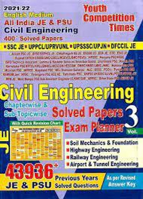 Youth Ssc Je Civil Engineering Solved Papers Vol-3(BOOK, YOUTH COMPETITION TIMES)
