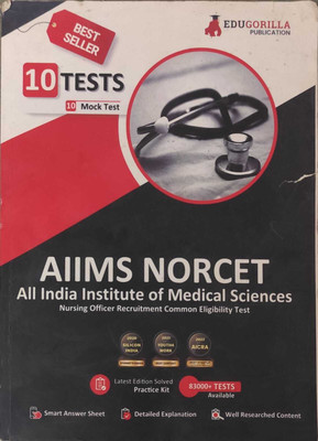 AIIMS NORCET [Nursing Officers Recruitment Common Entrance Test - Nursing Officers Recruitment Common Entrance Test (Preliminary & Main) - 10 Practice Tests (English, Paperback, Edugorilla Prep Experts)(Paperback, EDUGORILLA EXP.)