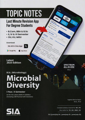 Microbial Diversity (Microbiology) B.Sc I-Year II-Sem As Per The Latest (2020-21) Syllabus (Including LAB Practical With Solutions) Latest 2025 Edition(Paperback, SIA Team Of Experts) Microbial Diversity (Microbiology) B.Sc I-Year II-Sem As Per The Latest (2020-21) Syllabus (Including LAB Practical With Solutions) Latest 2025 Edition(Paperback, SIA Team Of Experts)