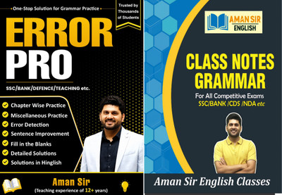 Error Pro & Class Notes Grammar COMBO By Aman Sir |Grammar Practice Book | Useful For SSC EXAMS | BANK | DEFENCE | TEACHING | Competitive Exams | English Practice Book |Best Book Of English| English For Competitive Exams| Aman Sir(Paperback, Aman sir)
