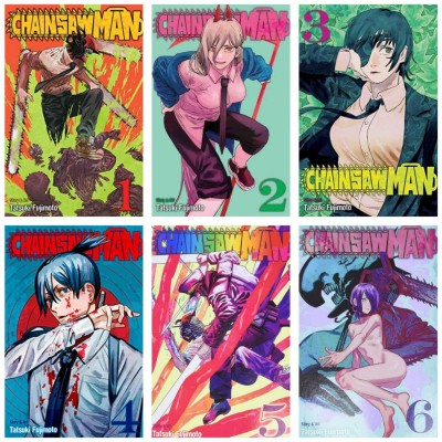 Manga-CHAINSAWMAN, Vol-1,2,3,4,5,6 (Series 6 Books) English, Paperback – 18 August 2018(Paperback, Tatsuki Fujimoto)