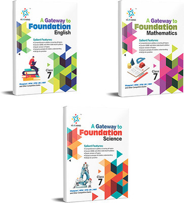 Hive Mind Foundation Course Class 7 Maths, Science, English (3 Books Combo) For NTSE, STSE, JEE, NEET Olympiad Exam And Other Competitive Exams(Paperback, HiveMind Eduventures Editorial Board)
