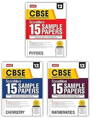 MTG CBSE Class 12 ScoreMore 15 Sample Papers Physics, Chemistry & Mathematics Books For 2025 Board Exam (Set Of 3) | Detailed Solutions Of Each Chapter(Paperback, unknown)