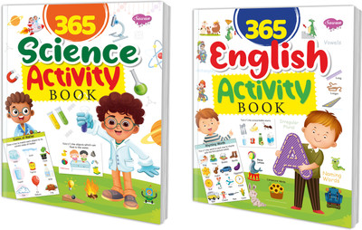 365 English Activity And Science Activity :- Thinking Activities For Kids, Screen-Free Learning Workbook, Skill Builder Workbook Set, Year-Round Practice For Kids | Pack Of 2 Activity Books(Paperback, SAWAN)