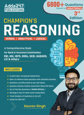 Champion's Reasoning Book For Bank & Insurance Exam (English Printed Edition) By Adda247(Paperback, Saurav Singh)