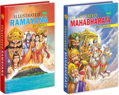 Illustrated Ramayana & Mahabharata Story Books For Children In English ( Set Of 2 Books(Hardcover, sawan)