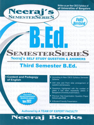 B.Ed. - 3rd SEMESTER - Content And Pedagogy Of English|Self Study Question And Answers| As Per New CBCS Syllabus Of All Universities Of Bangalore|(Paperback, Neeraj Books)