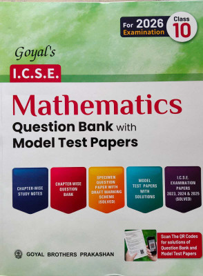 Goyal's ICSE Class 10th MATHEMATICS Specimen Question Bank With Model Test Papers For 2026 Examination ,Fully Revised Edition 2026(Paperback, Goyal Brother CBSE EXPERT TEAM)